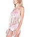 iHeartRaves Sequin Fringe Halter Crop Top (Pink, Large)