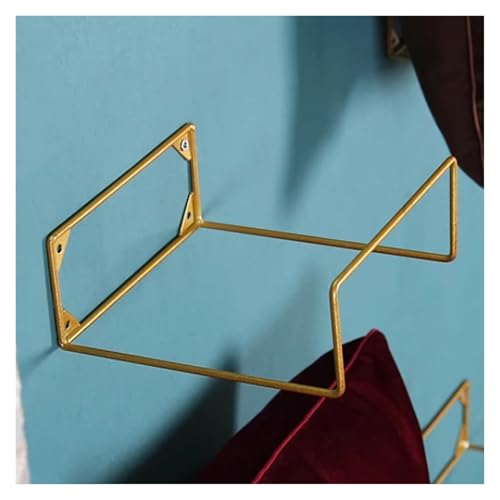 LZMZMQ Wall Mounted Pillow Rack 1 2 3 5 10 15 20 50 Pack, Retail Store Square Cushion Display Shelf, Throw Pillows Metal Organizer Holder, for Home Textile Store/Craft Exhibition(Gold,Pack of 20)