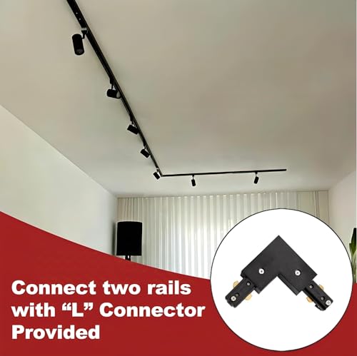 26FT-H-Track-Lighting-Rails-Black-H-Type-Track-Lighting-Rails-Kit-with-Floating-Canopy-Connector-End-Caps-Live-End-Feed-L-Connectors-Compatible-with-3-Wire-Single-Circuit-H-Style-System
