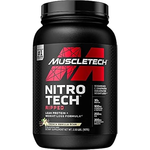 Protein Powder for Weight Loss | Nitro-Tech Ripped | Whey Protein Powder + Weight Loss Formula | Lose Weight | Weight Loss Protein Powder for Women & Men, 907g (French Vanilla Swirl) Cover
