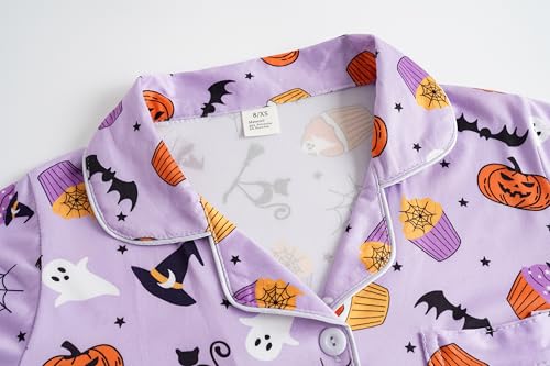 Vopmocld Girls 2PCS Pajama Sets Button Down Short Sleeve with Shorts Sleepwear Summer Cute Lounge Outfit Sets for Teens2