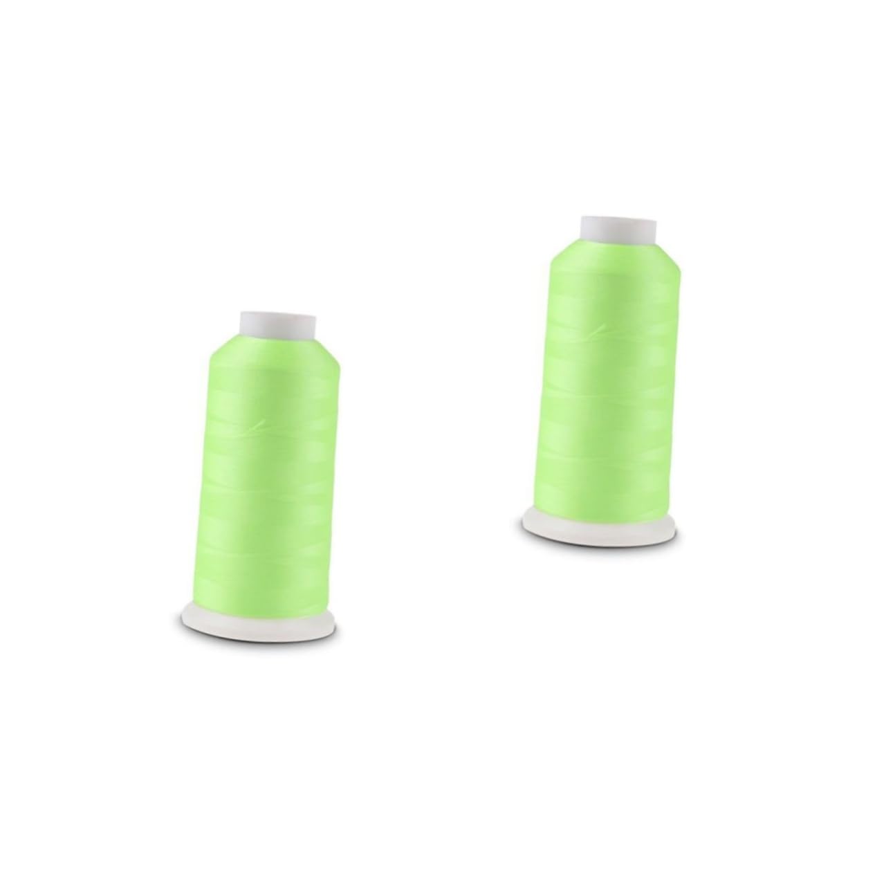 NUOBESTY 2piezas Hilo De Bordar Luminiscente Verde Yards Hilo De Coser Brilla La Oscuridad Para Manualidades Confección y Acolchado
