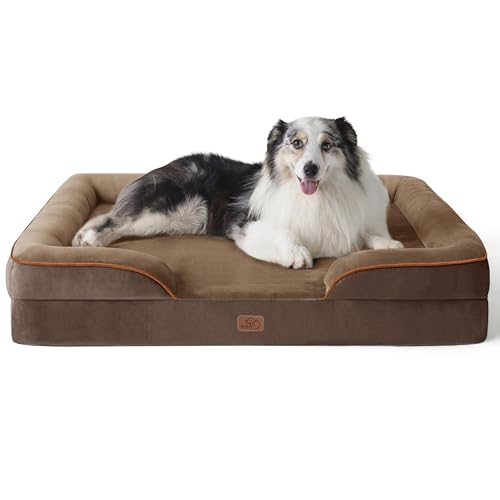Bedsure Orthopedisch Hondenbed 106x80 cm voor grote honden, bruin
