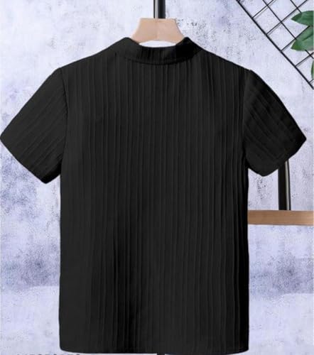 Image of Vikita Enterprise Devansh Cotton Stylish Boys Shirts Regular Fit Hawaiian Sugarcane Strips Popcorn Plain Unisex Shirt