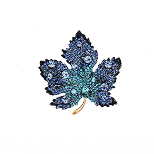 Broche de feuille d'érable rouge en cristal pour sublimer vos vestes et robes de mi-saison