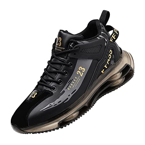 oshhni Sapatos de Corrida Atléticos Confortáveis E Casuais para Homens E Mulheres, áureo negro, 39