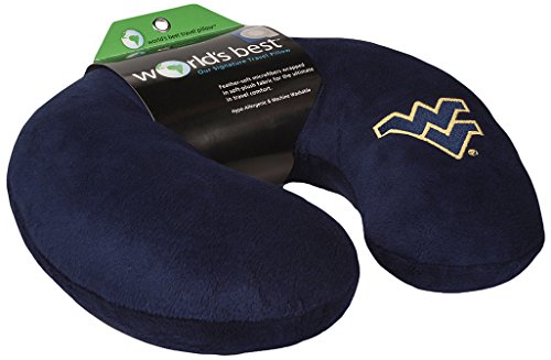 World's Best NCAA Feather-Soft Microfiber Neck Pillow, West Virginia Mountaineers