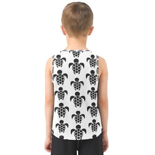 J JOYSAY Black Sea Turtle Boys Tank Top Sleeveless Muscle Shirts Quick Dry Kids T-Shirts 3-15T3