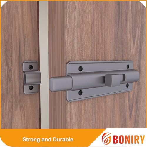 Image of Boniry Premium Heavy Duty Door Latch | Door Stopper Lock | Main Door High Security and Home and Office Doors for Wooden and PVC Door Latch (2, Satin Black)