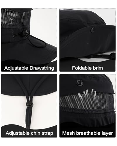 Image of Zylioo 3XL /2XL /XL /L /M UV Boonie Sun Hat,Oversize UPF Summer Hat,Quick-Dry Breathable Fishing Hat with Floppy Wide Brim