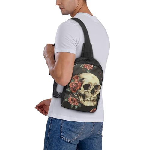 Bolso cruzado Skull para hombro ajustable negro miniatura 6