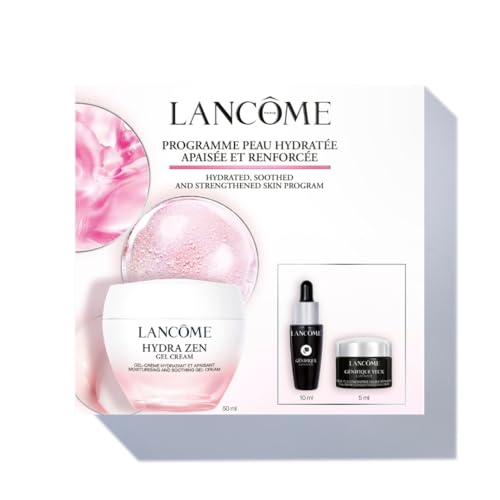 Lancôme Hydra Zen Gel Cream Set Hydro Soothing Skin Routine for Sensitive and Stressed Skin Includes Génifique Ultimate Serum & Eye Cream Redness Reduction and 72 Hours of Hydration (Worth 82.50)