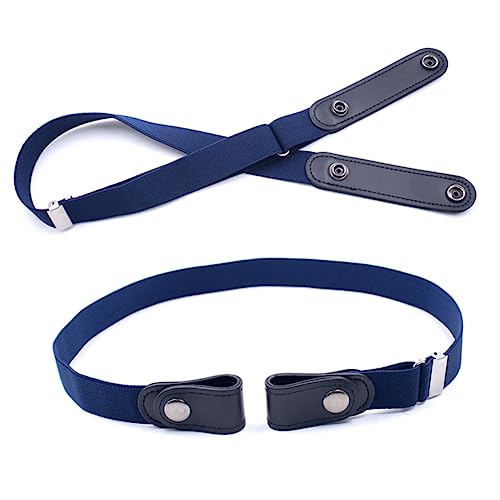 2pcs Unisex Elastic Waist Belts Stretch No Buckle Gym Belt for Men Women Casual4