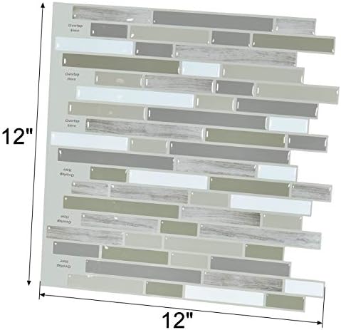 Art3d Peel and Stick Wall Tile for Kitchen/Bathroom Backsplash, 12"x12" (Multi)