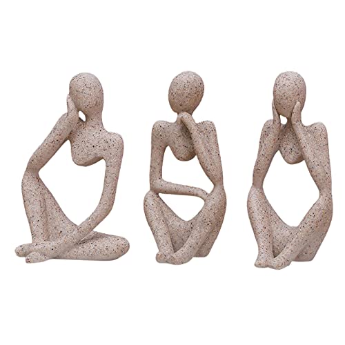 Denker Skulptur Deko,3 Stück Abstrakte Kunst Figuren Statuen Deko für...