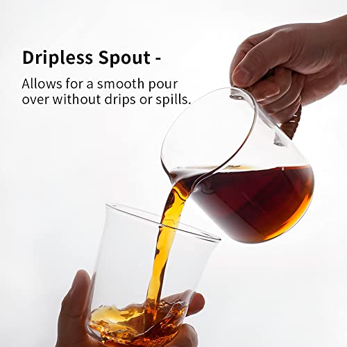 Watchget Coffee Server 300Ml Standard Glass Coffee Carafe For Pour Over Coffee & Tea Clear Coffee Pot With Rattan Handle, 10.1 Fl Oz #TOP2