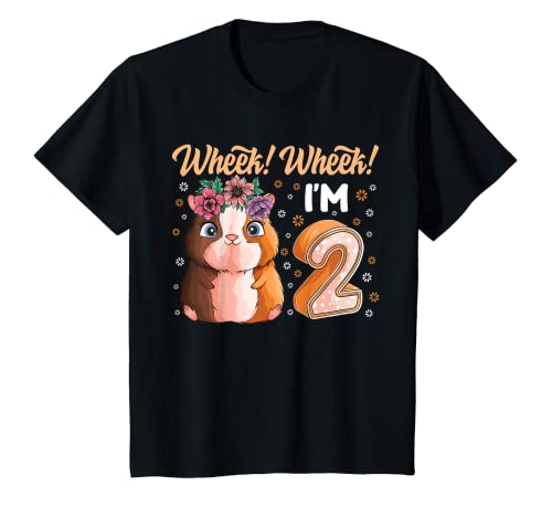 Niños Guinea Pig 2 años Cavy 2nd Birthday Niño Niña Camiseta