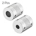 uxcell 12mm to 8mm Aluminum Alloy Shaft Coupling Flexible Coupler Motor Connector Joint L30xD25 Silver 2Pcs