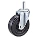 Swivel Stem Caster, Rubber, 4 in, 170 lb, Tread Shape: Standard