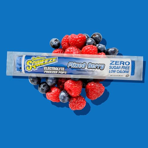 Image of Sqwincher Electroltye Freezer Pops, Zero Sugar, Variety Pack, 50 Pops | Zero sugar electrolyte freezer pops; dragon fruit; orange; watermelon; punch & mixed berry for fast on-the-go hydration