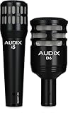 Audix KSCOMBO Drum Mic Kit with Audix D6 Kick Mic and Audix i5 Snare Mic, Includes Rim Clip - Black