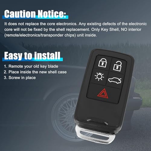 Reparar llave Volvo V40 S80 XC60 sustituyendo carcasa rota y botón desgastado 5