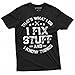 Men's Funny I fix Stuff T-Shirt Mechanic Engineer Garage Tee Shirt (Large Black)