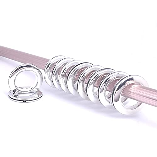 Ailejia 11735 20 Pack Curtain Grommets Lnner Diameter Silencer Sliding Large Grommets Sheers Grommets Reusable Silencer Sliding Easy Snap Install Silver 1.7 Inch Grommet Kit Fasteners thumb #3