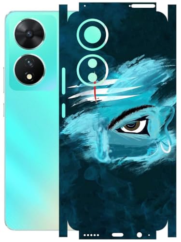 Image of AtOdds - Full Body Back Screen Guard Protector Film - Lamination Wrap Skin Sticker Compatible with VIVO T2 (5G) | Scratchproof Matte Finish (Mahadev)