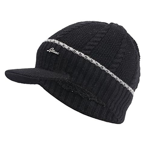 Niunu Beanie Damen Klassische Kappen Jersey Baumwolle Unisex Thermo Teddy Gefüttert Outdoor Sport Winddicht Strickmütze Warm Winter Beanie Winter Grobstrick Mütze Cover