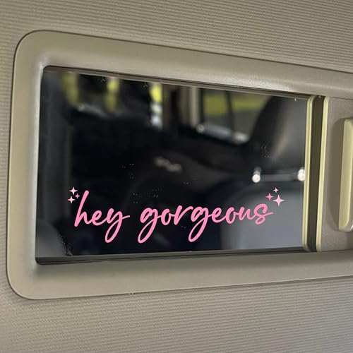 Image of Set 3Pcs Hey Gorgeous Rearview Mirror Decal Beautiful, Girly, Inspirations Stickers Selflove Sign Sticker Water Bottle Laptop Decal Vinyl Waterproof 4x1 Inches Car Decals for Women Mom Girl