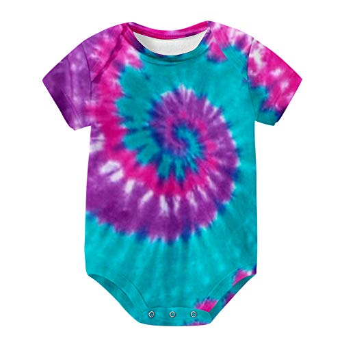 Image of rrhss Newborn Baby Tie Dye Clothes Infant One Piece Bodysuit Romper Baby Girls Boys Outfits