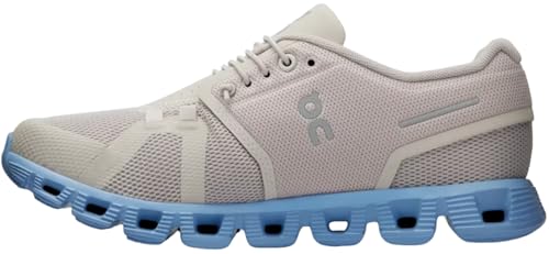 On Women's Cloud 5 Sneakers, Pearl/Neptune, 9.5 Medium US