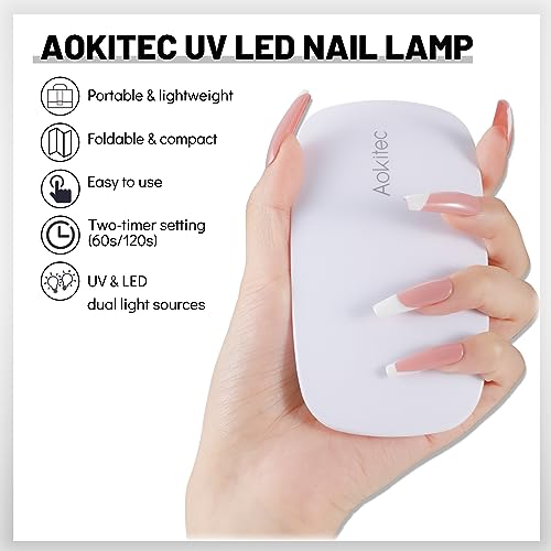 Aokitec Mini UV LED Nail Lamp, Portable Gel Light Mouse Shape Pocket Size Nail Dryer with USB Cable for all Gel Polish(White) - Image 2