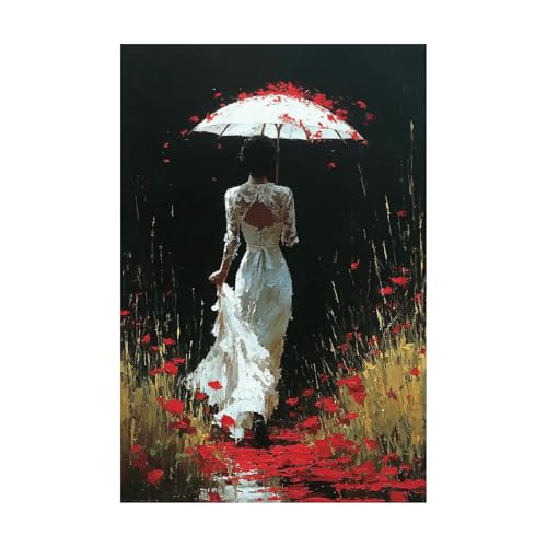Tableau peinture moderne femme noire et fleurs décoration intérieure