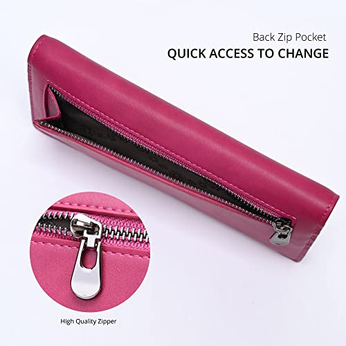 Image of Alldaily Ultra Slim Thin Women Wallet RFID Blocking Credit Card Holder Bifold Long Ladies Billfold (Fuchsia Purple)