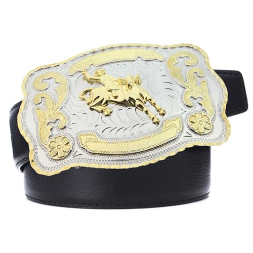 Image of WMG Western Belt Buckle For Men and Women - Cowboy Rodeo Belt Buckles - Fits Up to 2 Inch Belts