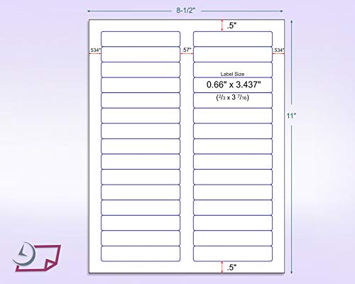 Laser/Ink Jet White Labels (2/3" X 3-7/16" - 30 Per Page | 750 Labels) #TOP1