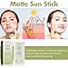 Matte Sun Stick Mugwort + Camelia Korean Sunscreen Stick for Face Moisturizer with SPF 50+ PA+++ Matte Sunscreen for Face & Body Non Greasy, No White Cast （18g/0.63oz）