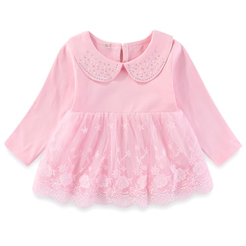 Image of Peacolate 6M-4Years Spring Fall Baby Girls Clothing Set 3pcs Long Sleeve Dress Denim Jacket and Jeans
