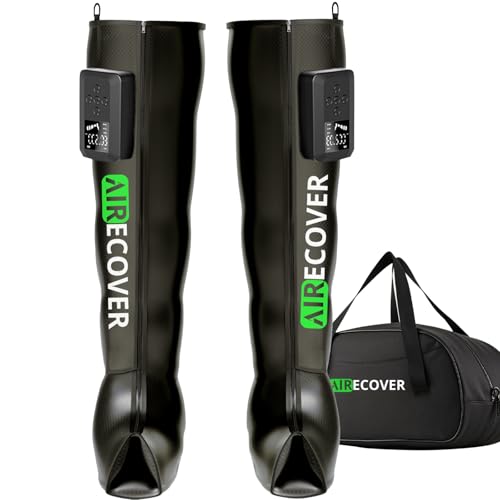 Botas de Presoterapia Recargables para Casa, Masajeador de Piernas para Mejorar la Circulación y Aliviar el Dolor Muscular, con Presión Máxima de 200 mmHg y Batería de 4 Horas (M)