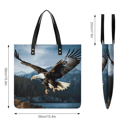 Eagle at Hunting Work Tote Bag for Women Leather Shoulder Bag with Magnetic Buckle Purse And Handbags2