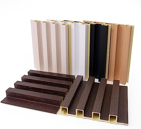 Art3d Modern Decorative Slatted Wall Panel WPC Acoustic Diffuser Panel Sample Pack of 6 x 6 Inches