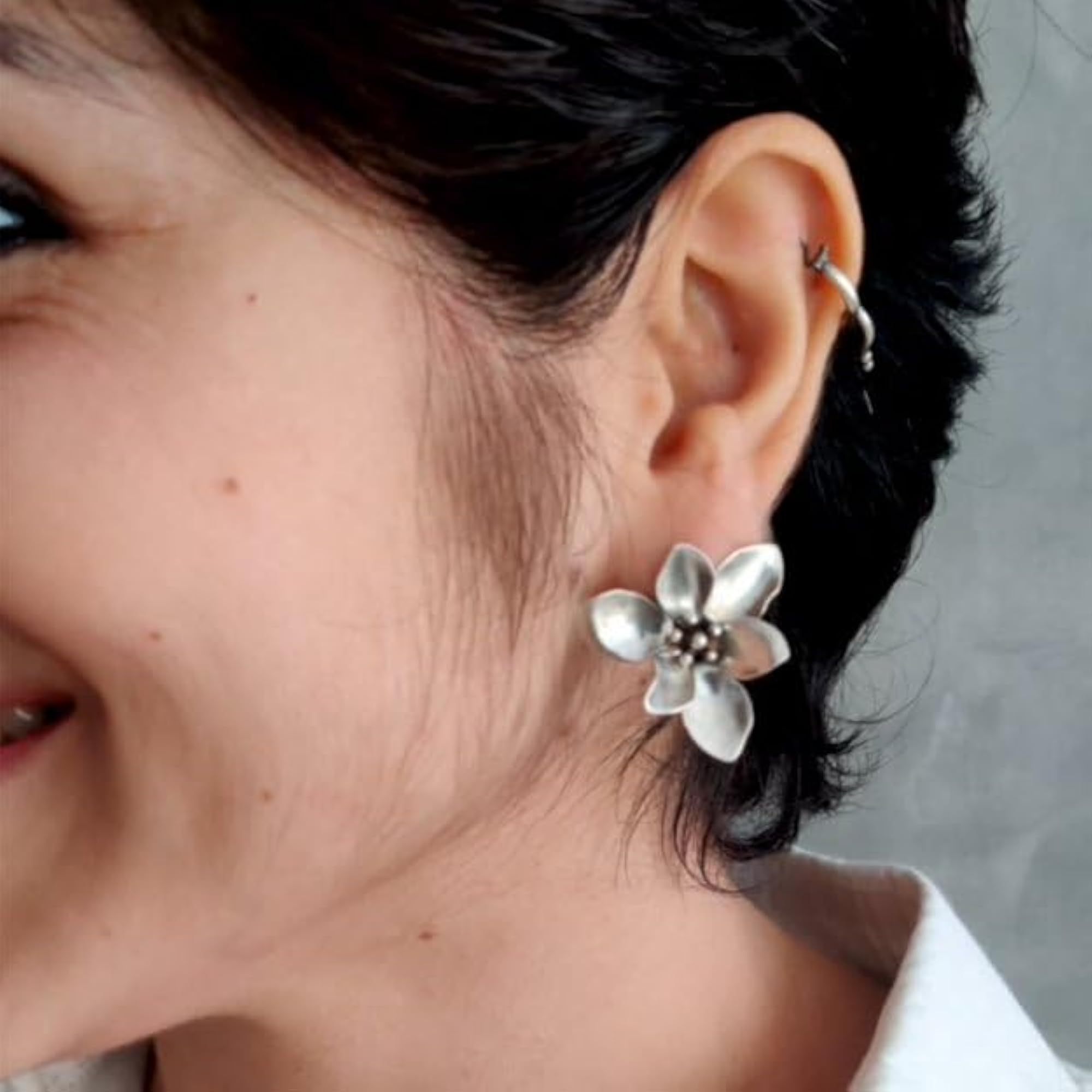 Women's 925 Sterling Silver Flower Earrings, Gift for Her