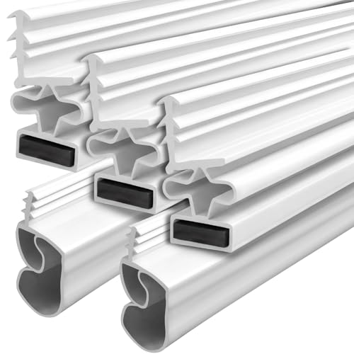 FoldTier 5 Pcs Door Weather Stripping Kit for 36 x 84 and 36 x 81 Magnetic Kerf Door Seal Vinyl with Magnetic Strip Top and Sides Doors Seal Kit for Steel Doors(White)