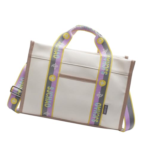 Sac en toile de grande capacité élégant fourre-tout femme avec compartiment de rangement