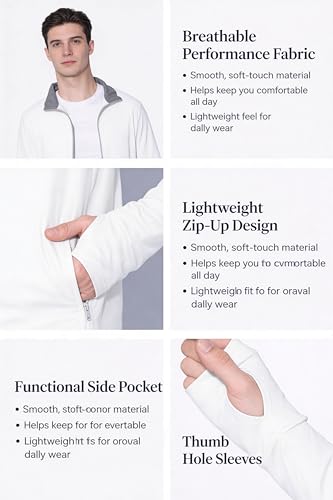 Image of MIA FASHION Men's Sunscreen Jacket with UPF 50+ UV Protection - Lightweight Breathable Quick Dry Summer Jacket for Sun & Pollution Protection, Ideal for Biking, Gym, Hiking & Outdoor Sports