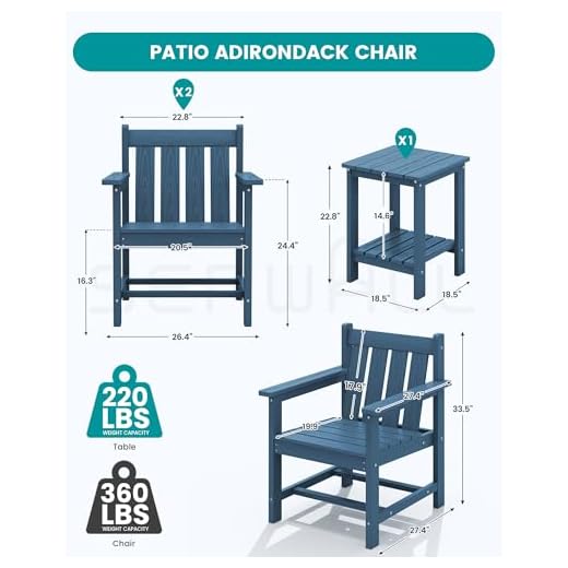 3-Piece All Weather Adirondack Bistro Set