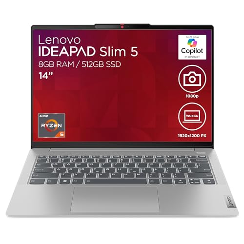 Laptops, Personal Computer Lenovo Laptop IdeaPad Slim 5 | 14' WUXGA | AMD Ryzen 5 7530U 8GB RAM 512GB SSD | Cámara FHD | Dolby Audio