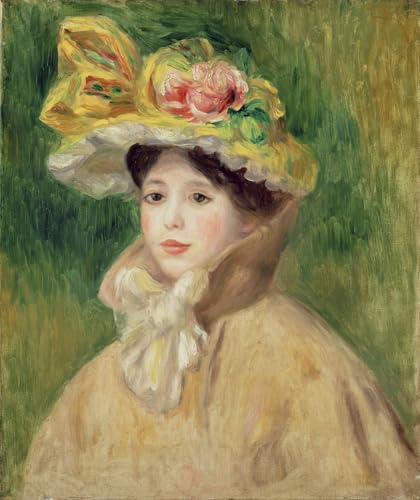 Impression Renoir Jeune fille à la cape jaune sur toile déco 60x90cm